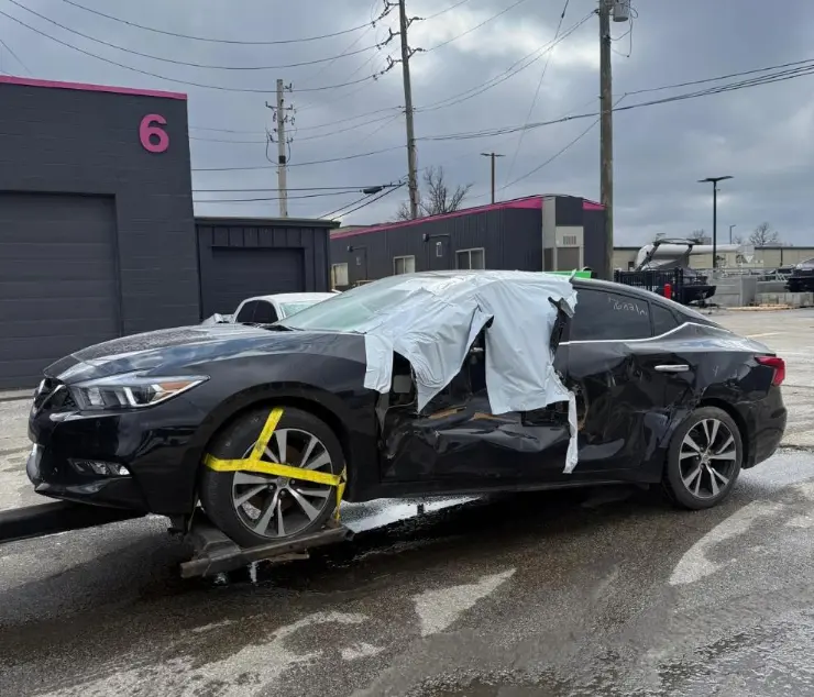 Infiniti Q50 front end reconstruction — before